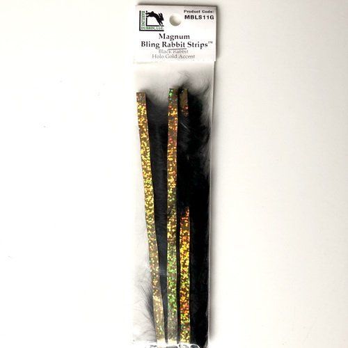 BLING RABBIT STRIPPS BLACK HOLO GOLD