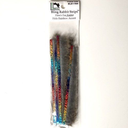 BLING RABBIT STRIPPS HARES EAR RAINBOW