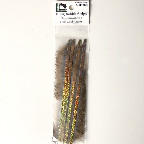 BLING RABBIT STRIPPS HARES EAR HOLO GOLD