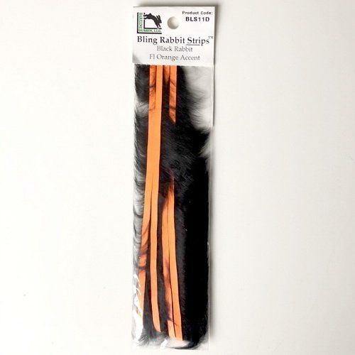BLING RABBIT STRIPPS BLACK FL ORANGE