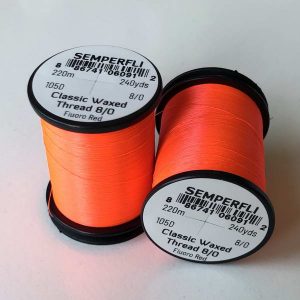 SEMPERFLI HILO ENCERADO 8/0 FLUO RED