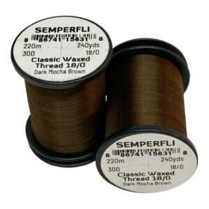 SEMPERFLI HILO ENCERADO 18/0 DARK MOCHA BROWN 240YDS